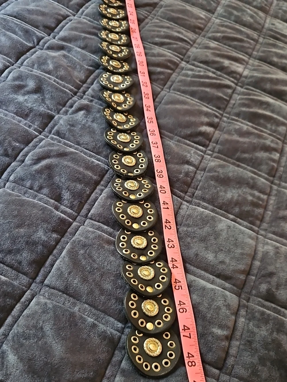 Free People Follow Your Arrow Leather Medallion Belt, Black, Gold Brass, L
